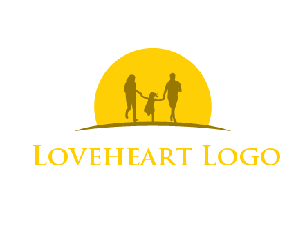 family enjoying the sun set logo