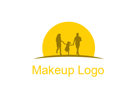 family enjoying the sun set logo