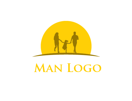 family enjoying the sun set logo