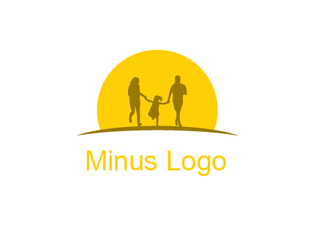 family enjoying the sun set logo