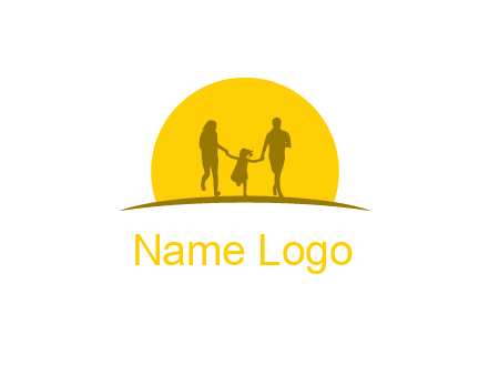 family enjoying the sun set logo