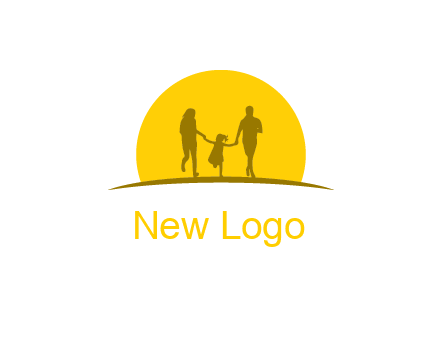 family enjoying the sun set logo
