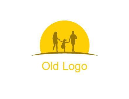 family enjoying the sun set logo