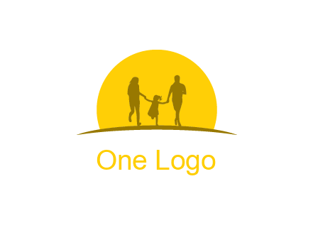 family enjoying the sun set logo