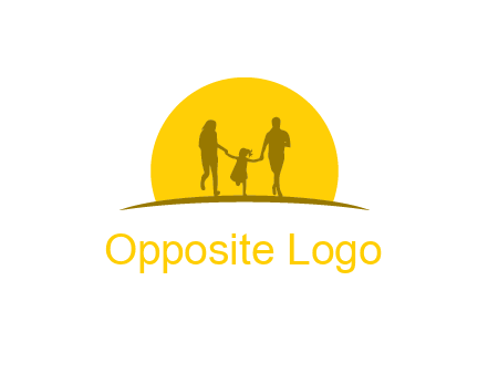 family enjoying the sun set logo