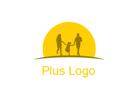 family enjoying the sun set logo