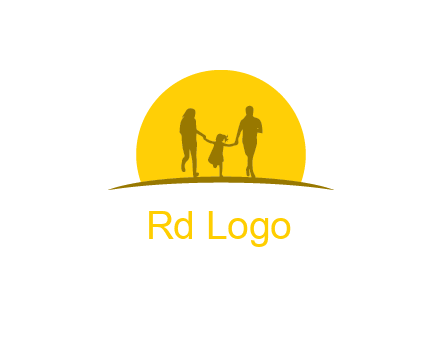 family enjoying the sun set logo