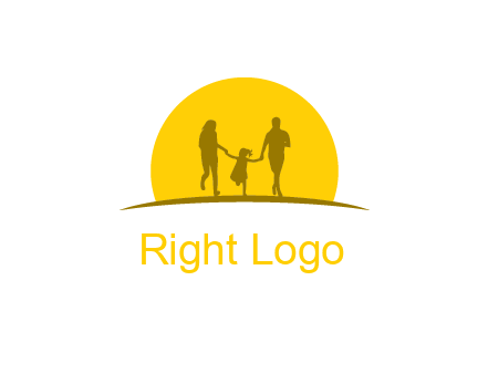 family enjoying the sun set logo