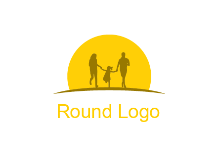 family enjoying the sun set logo