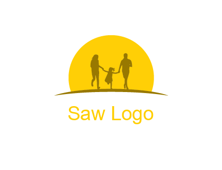 family enjoying the sun set logo