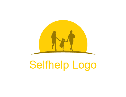 family enjoying the sun set logo