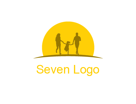 family enjoying the sun set logo