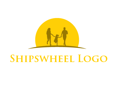 family enjoying the sun set logo