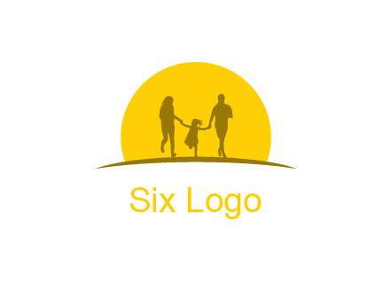 family enjoying the sun set logo