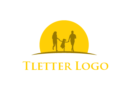 family enjoying the sun set logo