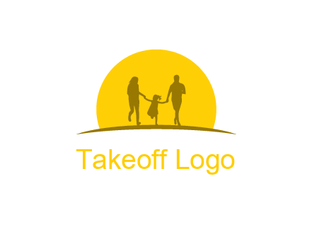 family enjoying the sun set logo