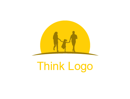 family enjoying the sun set logo