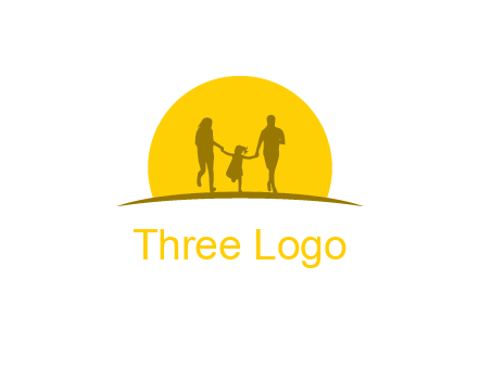 family enjoying the sun set logo