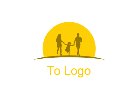 family enjoying the sun set logo