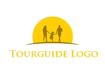 family enjoying the sun set logo