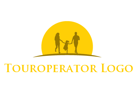 family enjoying the sun set logo