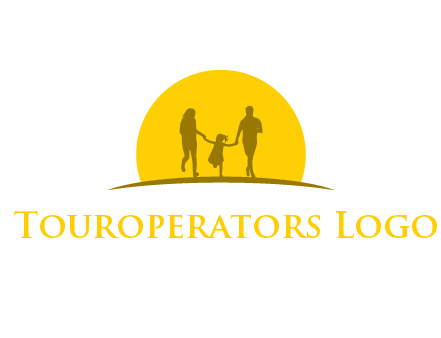 family enjoying the sun set logo