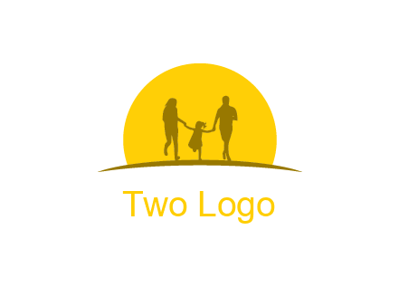 family enjoying the sun set logo