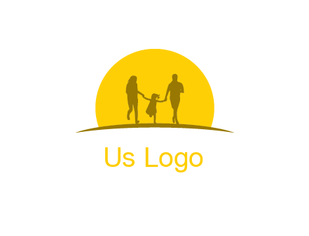 family enjoying the sun set logo