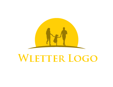 family enjoying the sun set logo