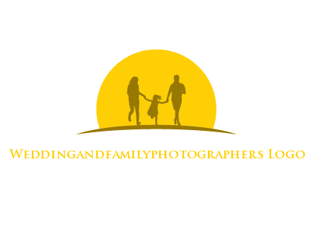 family enjoying the sun set logo