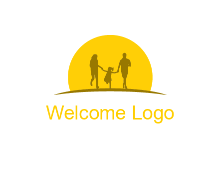 family enjoying the sun set logo