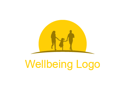 family enjoying the sun set logo