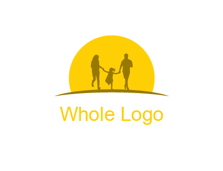 family enjoying the sun set logo