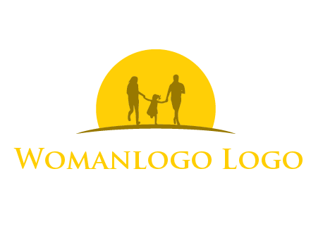 family enjoying the sun set logo