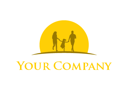family enjoying the sun set logo