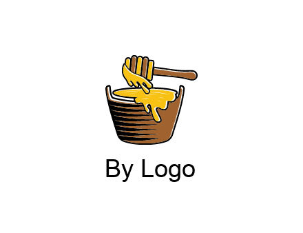 honey dipper with bucket of honey