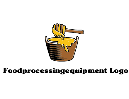 honey dipper with bucket of honey