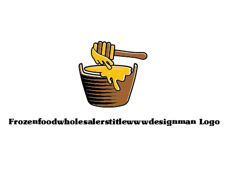 honey dipper with bucket of honey