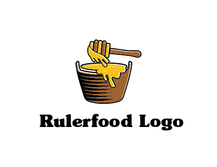 honey dipper with bucket of honey