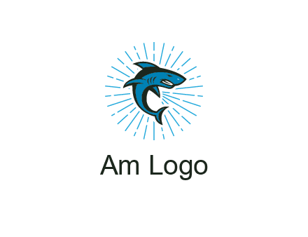 spark in circle behind angry shark 
