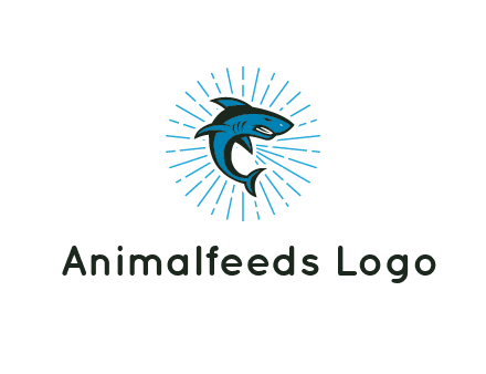 spark in circle behind angry shark 
