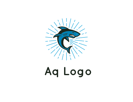 spark in circle behind angry shark 