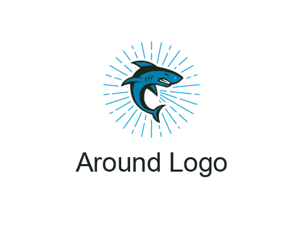 spark in circle behind angry shark 