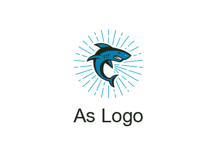 spark in circle behind angry shark 