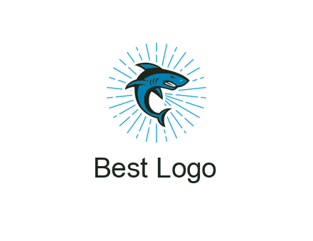spark in circle behind angry shark 