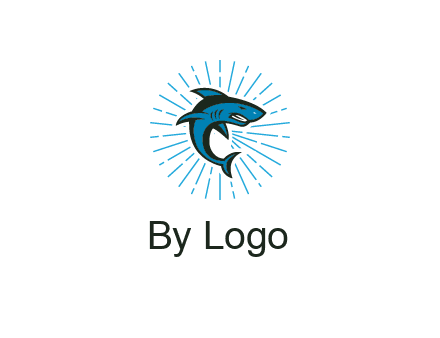 spark in circle behind angry shark 