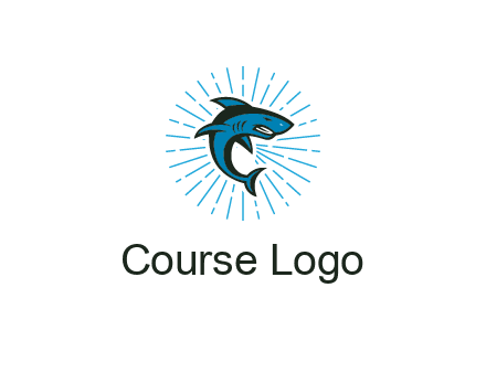 spark in circle behind angry shark 