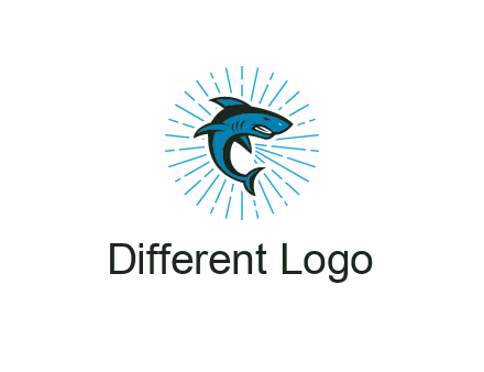 spark in circle behind angry shark 