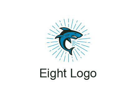 spark in circle behind angry shark 