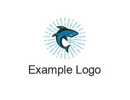spark in circle behind angry shark 